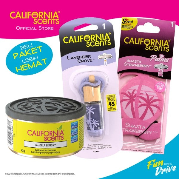 California Scents Paket SpillproofLemon+Vial Lavender+Paper Strawberry