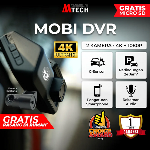 MobileTech Dashcam Mobil 2 Kamera MOBI DVR 4K Parking Monitoring