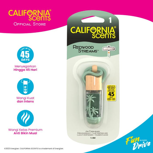 California Scents Redwood Streams Hanging Vial Parfum Mobil Ruangan