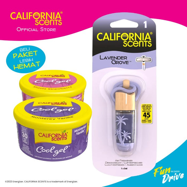 California Scents Paket Vial Lavender 1 + Gel Vanilla 1 + Gel Shasta 1