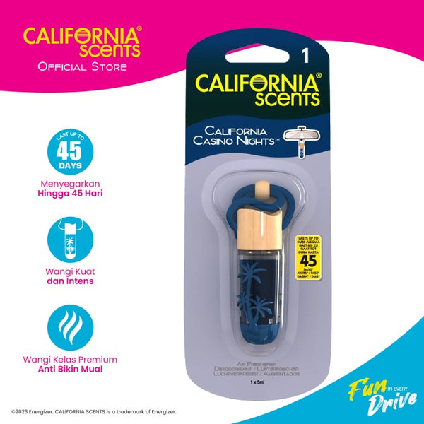 California Scents Casino Nights Hanging Vial Parfum Mobil Lemari Kamar