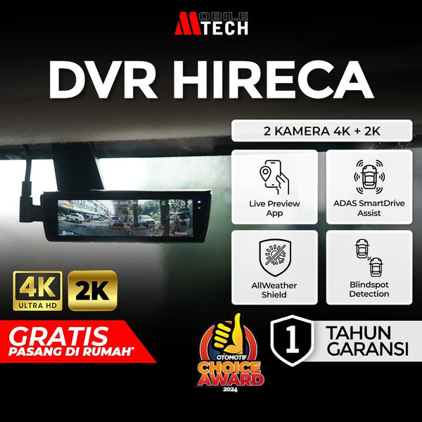 Dashcam MobileTech Kamera Mobil HIRECA set depan dan belakang cctv
